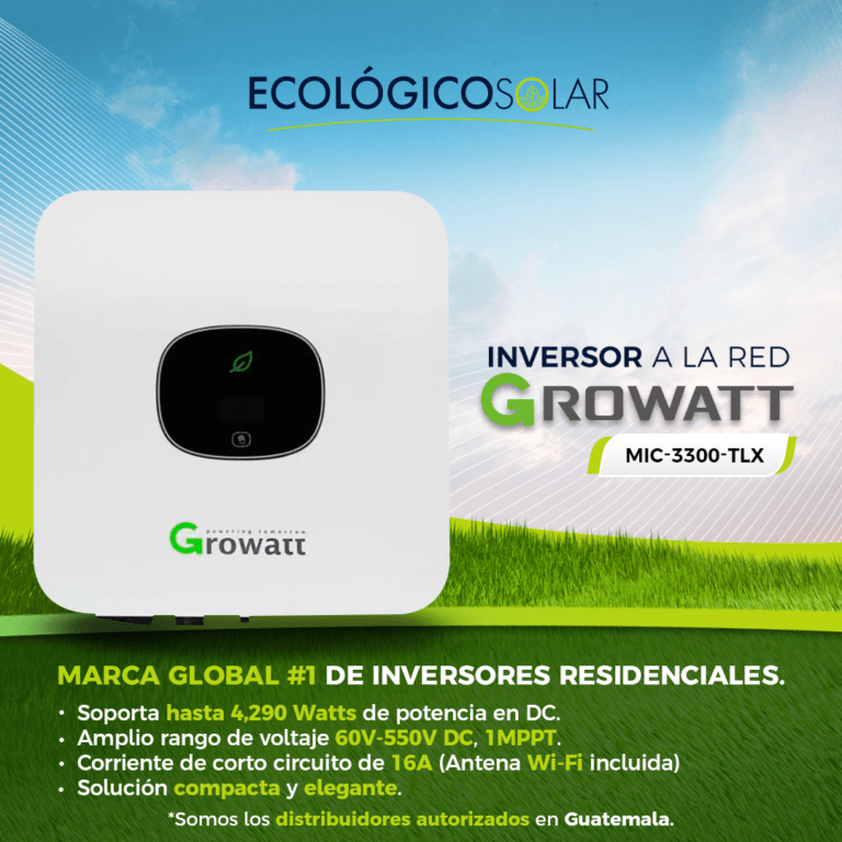 Growatt GWMIC3 3KW Inversor a la Red MIC 3300 TL X Ecológico Solar