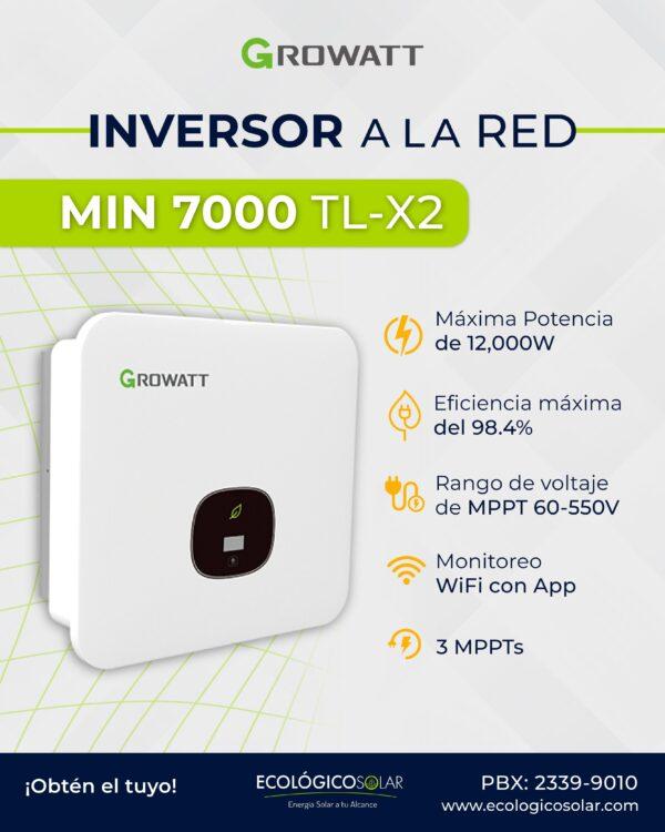 Inversor Growatt MIN 7000 TL- X2 Guatemala