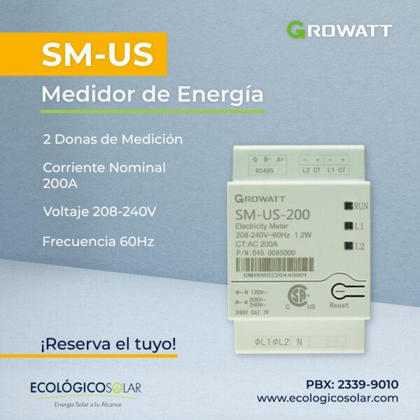 Medidor de Energía Growatt SM-US Guatemala